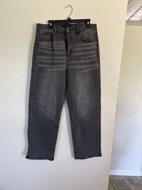 Ann Taylor Charcoal Wide-Leg Jeans